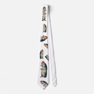 Necktie with Crowned Pig Pattern - Funny