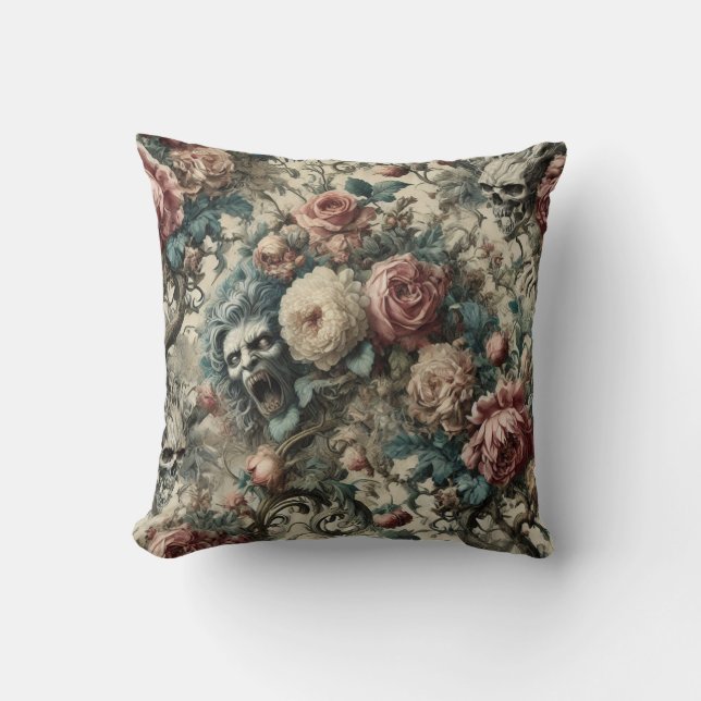 Necromancy of the Gnashed – Gothic Victorian  Cushion (Front)