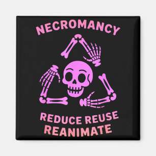 Necromancy Reduce Reuse Reanimate Skeleton Design  Magnet