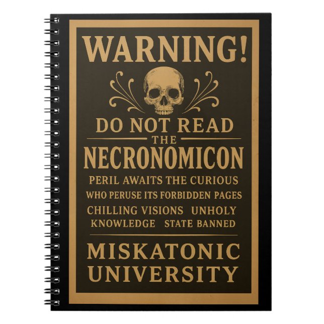  Necronomicon – Precautionary Banned by Miskatonic Notebook (Front)