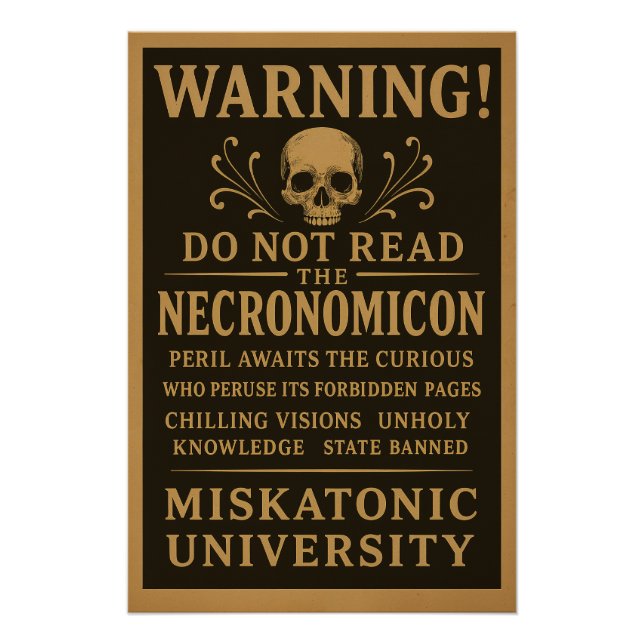  Necronomicon – Precautionary Banned by Miskatonic Poster (Front)