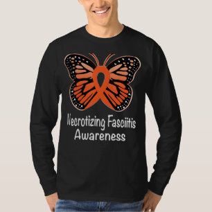 Necrotising Fasciitis Awareness Warrior Orange Rib T-Shirt