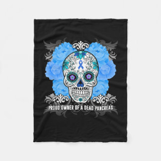 Necrotising Pancreatitis Np Awareness Skull Blue D Fleece Blanket