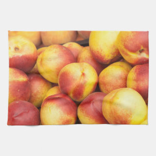 Nectarines background tea towel