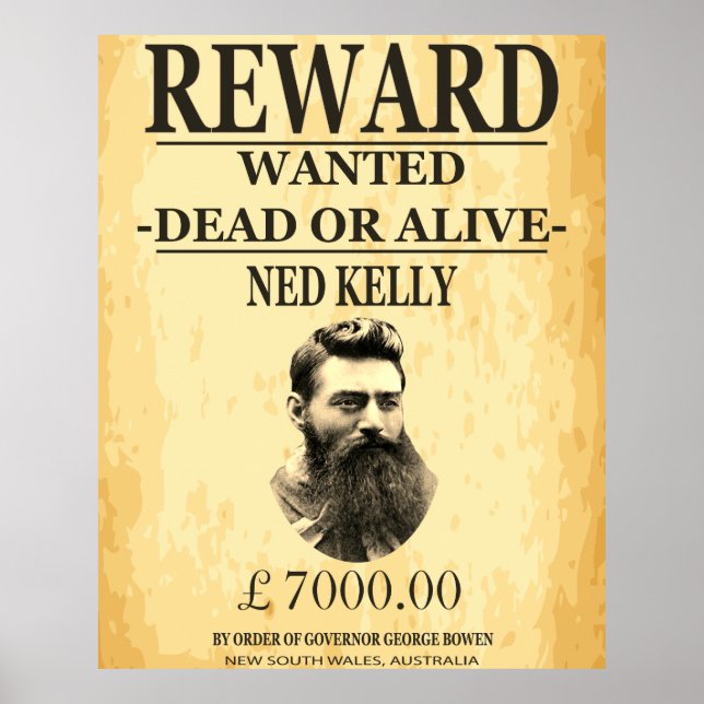 Ned Kelly Bushranger 🏴☠️ Famous Australian Outlaw Poster (Front)