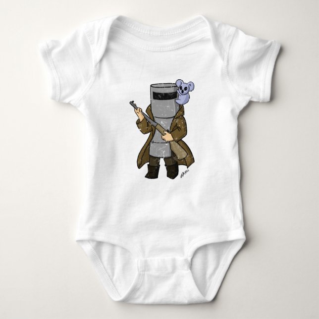ned kelly distressed baby bodysuit (Front)