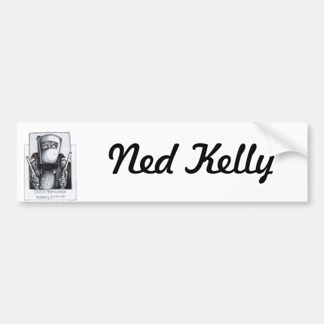 Ned Kelly (Wanted Poster) Bumper Sticker (Front)