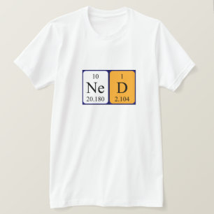 Ned periodic table name shirt