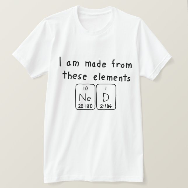 Ned periodic table name shirt (Design Front)