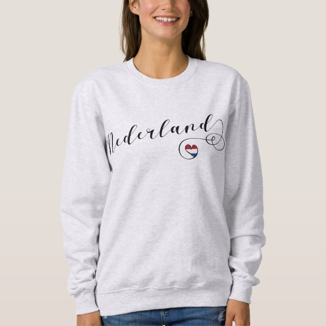 Nederland Heart Sweatshirt, Netherlands Sweatshirt (Front)