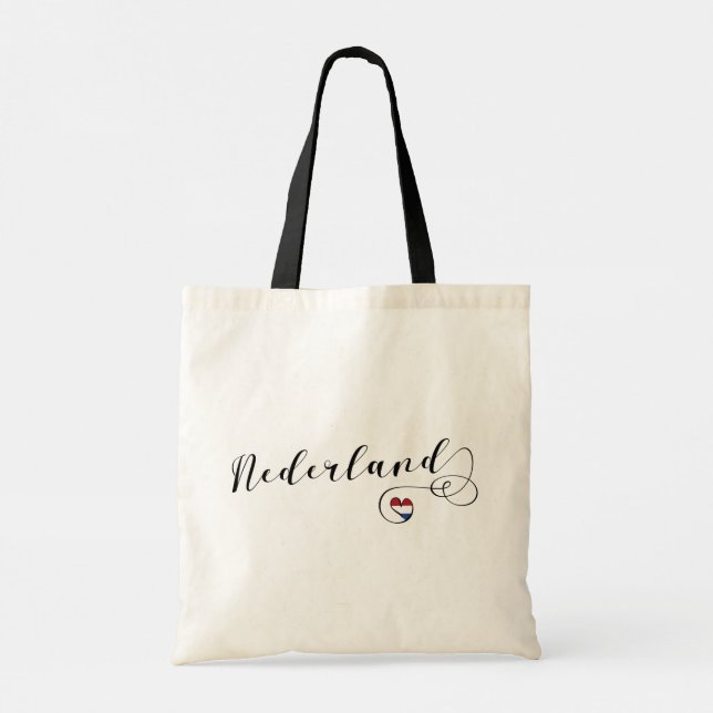 Nederland Netherlands Flag Heart Tote Bag (Back)