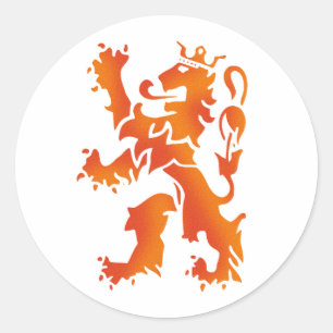 Nederland wereldkampioen 2014 lion classic round sticker