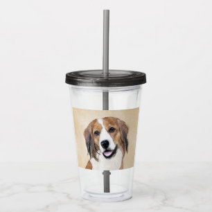 Nederlandse Kooikerhondje Painting - Dog Art Acrylic Tumbler