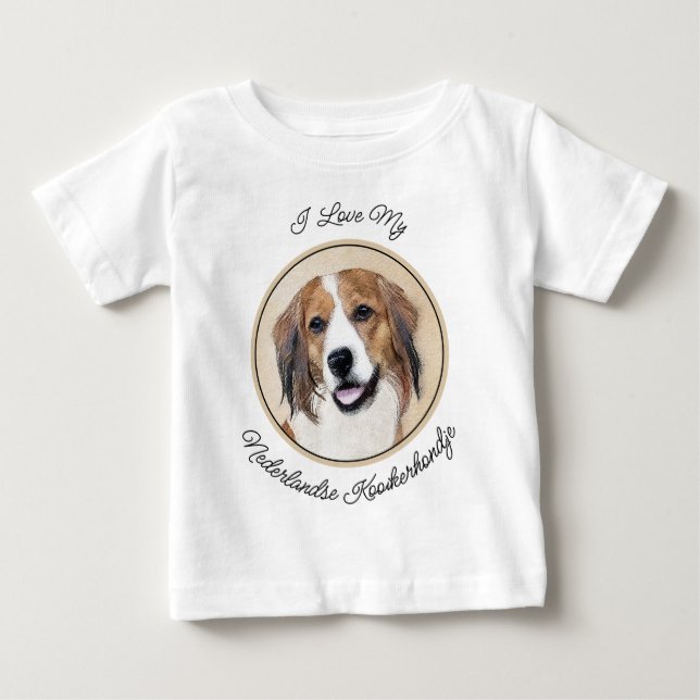 Nederlandse Kooikerhondje Painting - Dog Art Baby T-Shirt (Front)
