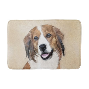 Nederlandse Kooikerhondje Painting - Dog Art Bath Mat