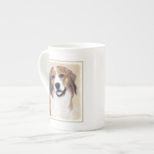 Nederlandse Kooikerhondje Painting - Dog Art Bone China Mug