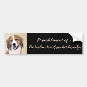 Nederlandse Kooikerhondje Painting - Dog Art Bumper Sticker