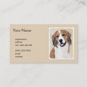 Nederlandse Kooikerhondje Painting - Dog Art Business Card