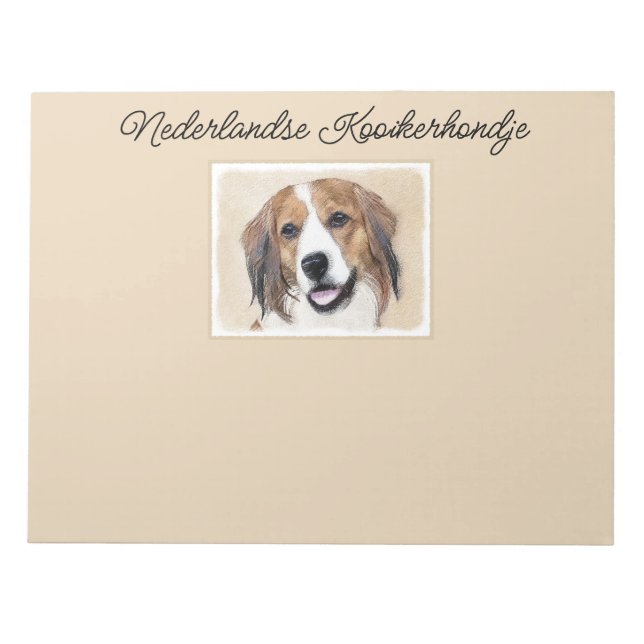 Nederlandse Kooikerhondje Painting - Dog Art Notep Notepad (Front)