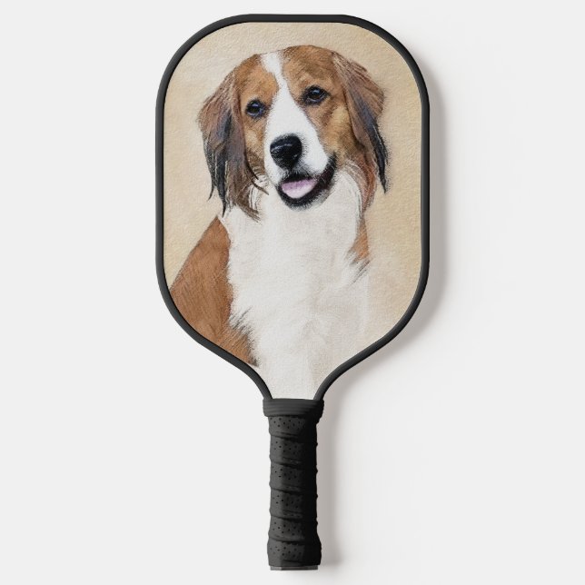 Nederlandse Kooikerhondje Painting - Dog Art Pickleball Paddle (Front)