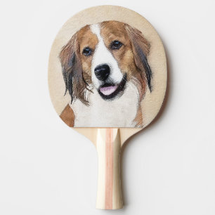 Nederlandse Kooikerhondje Painting - Dog Art Ping Pong Paddle