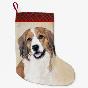 Nederlandse Kooikerhondje Painting - Dog Art Small Christmas Stocking