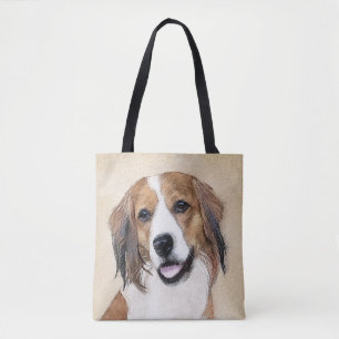 Nederlandse Kooikerhondje Painting - Dog Art Tote Bag