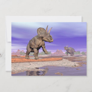 Nedoceratops/diceratops dinosaurs in nature