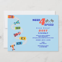Need 4 Speed Motor Car Racing Boys Fourth Birthday