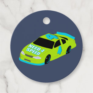 Need 4 Speed Race Car Boys 4th Birthday Party Favour Tags