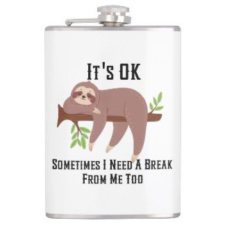 Need a Break Sloth Hip Flask