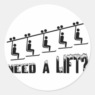 Need A Ski Lift Classic Round Sticker