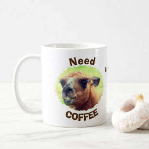 Need Coffee Humour Llama Personalised Mug