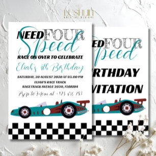Need for Speed Birthday Race Car Party Invitation