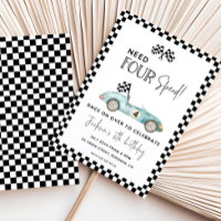 Need FOUR Speed birthday invitation, 4th Birthday,