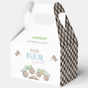 Need FOUR Speed Blue Monster Trucks Favour Box