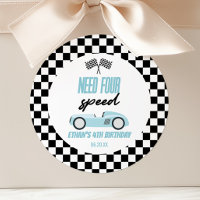 Need Four Speed Blue Race Car 4th Birthday Party
