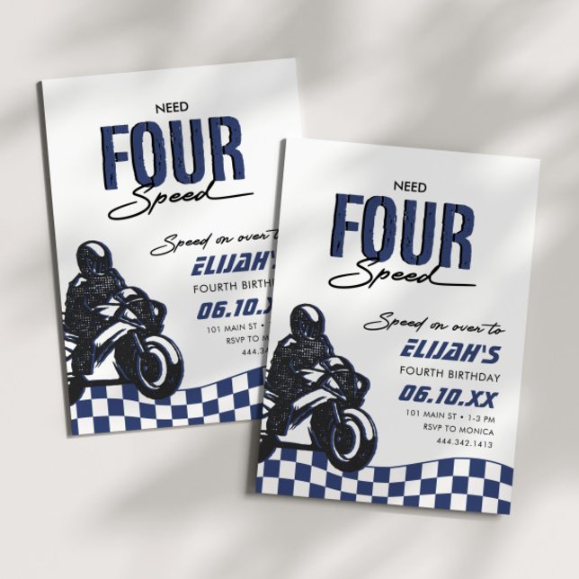 Need Four Speed Boys Fourth Dirt Bike Birthday Invitation (Creator Uploaded)