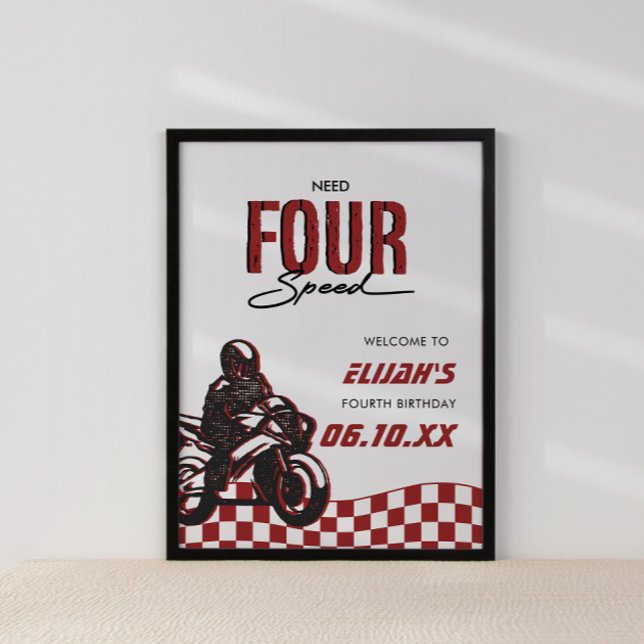 Need Four Speed Boys Fourth Dirt Bike Birthday Poster (Creator Uploaded)