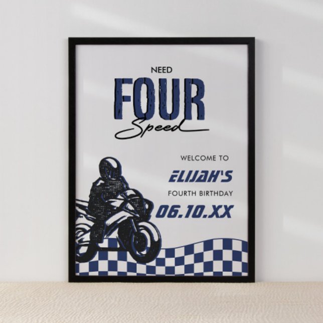 Need Four Speed Boys Fourth Dirt Bike Birthday Poster (Creator Uploaded)