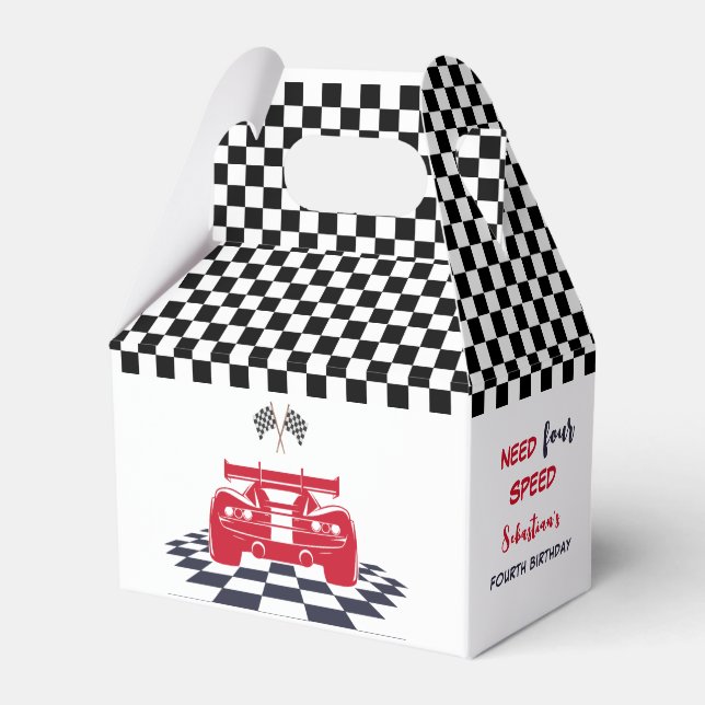 Need four speed fourth kids birthday favour box (Front Side)