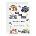 Need Four Speed Monster Trucks 4th Birthday Party