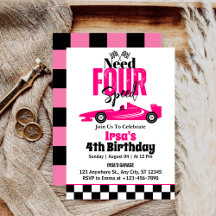Need Four Speed Race Car Girl 4th Birthday 