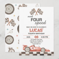 Need Four Speed Red Race Car 4th Birthday Party