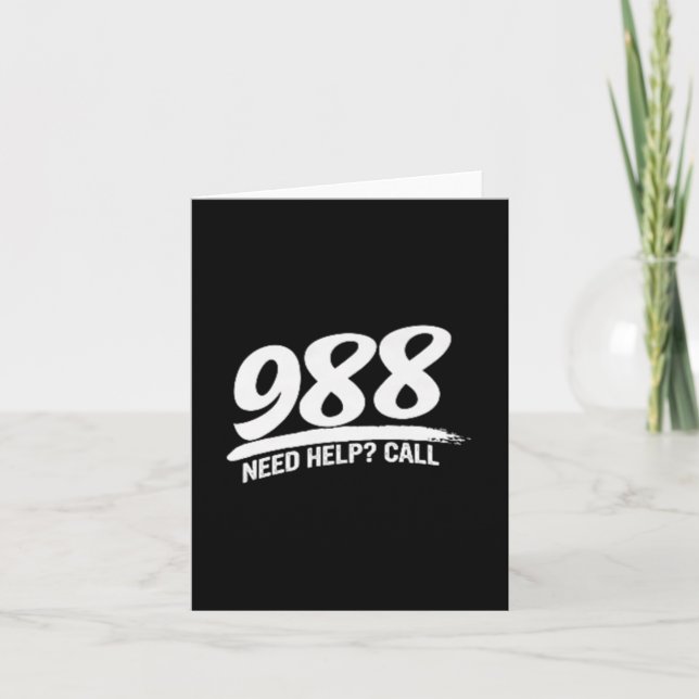 Need Help Call 988 Premium  Card (Front)