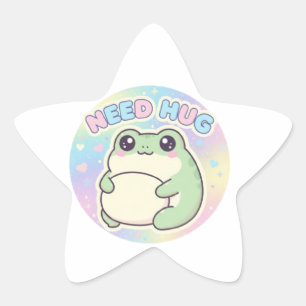 Need Hug Frog Sticker Cute Self Hug Frog Kawaii Ae