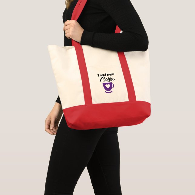 Need more coffee purple tote bag (Front (Product))