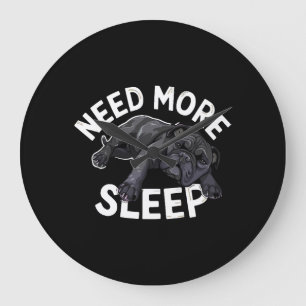 Need More Sleep Bulldog Humour for Dog Lovers Large Clock