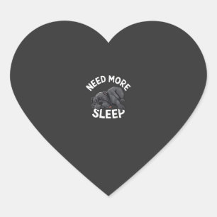 Need More Sleep Bulldog Humour for Lazy Days Heart Sticker