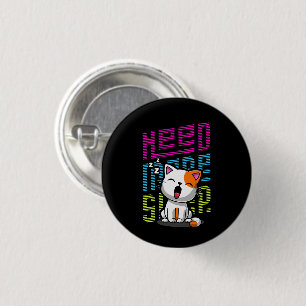 Need more Sleep Funny Cat cute yawn expression 3 Cm Round Badge